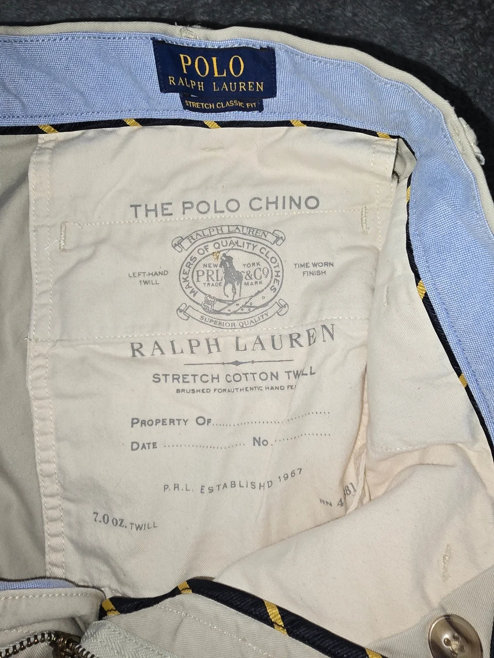 Ralph Lauren Men’s Cream Flat-Front Chino Shorts